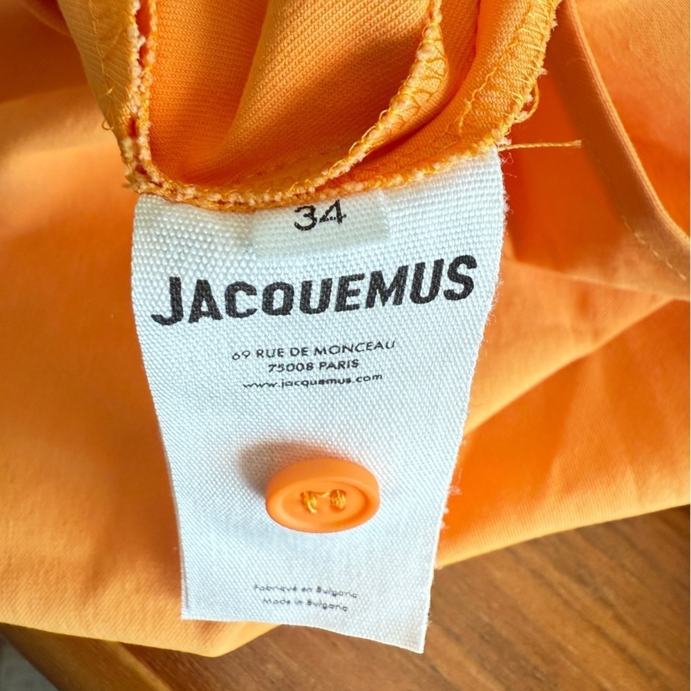 Jacquemus NWT Orange Le Raphia ‘La Robe Camisa’ Minidress SZ 34 - Picture 11 of 16